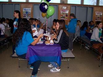 students eating together at lunch