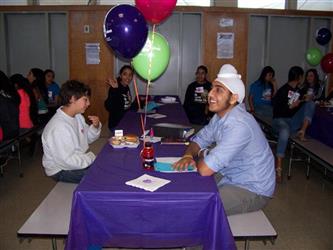 students eating together at lunch